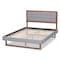 Baxton Studio Livinia Grey Upholstered and Ash Walnut Wood King Size Platform Bed 164-9418-9436 - alternate 2